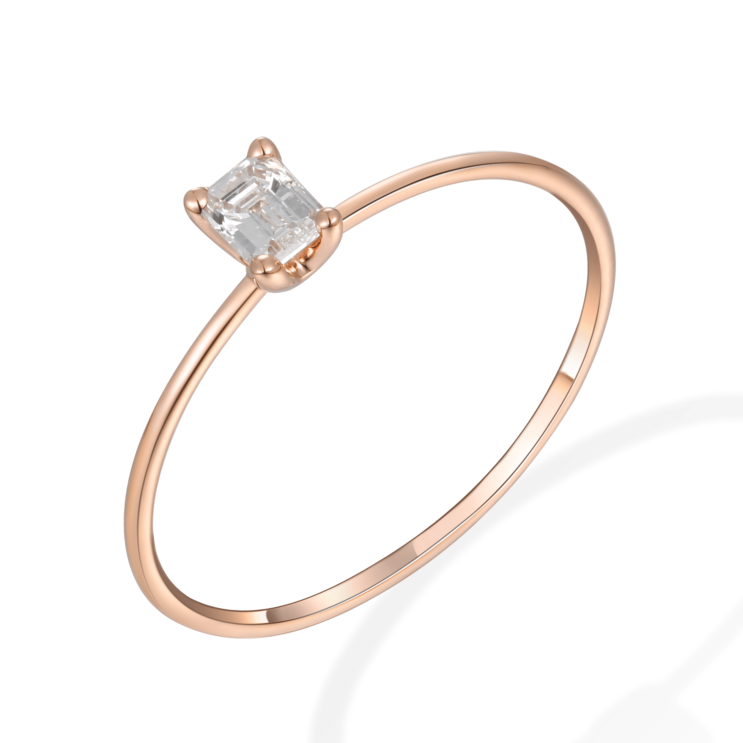 Emerald cut solitaire ring
